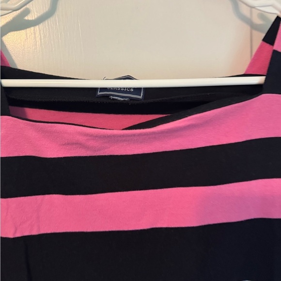 Chaos Striped Pink and Black Women's Top, Large - Picture 2 of 7
